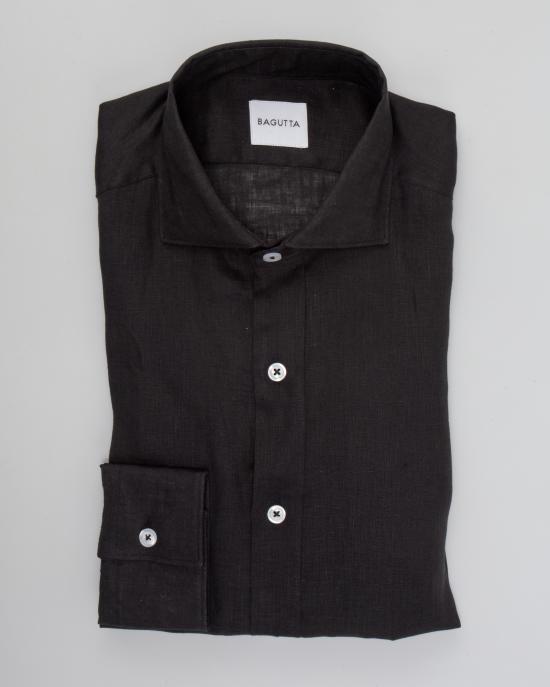 25SS 바구타 긴팔 셔츠 BERLINO T800 02 NERO - BAGUTTA