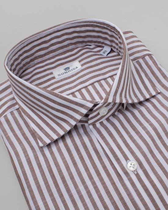 25SS 손리사 긴팔 셔츠 P16B437 H1010 06 BIANCO MARRONE - SONRISA