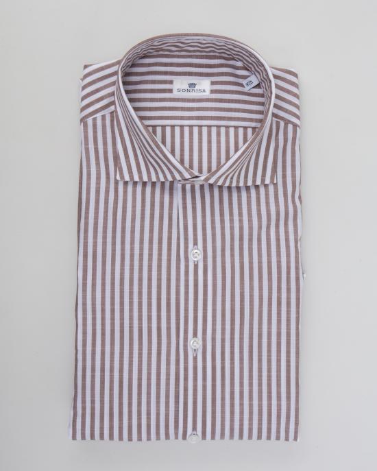 25SS 손리사 긴팔 셔츠 P16B437 H1010 06 BIANCO MARRONE - SONRISA