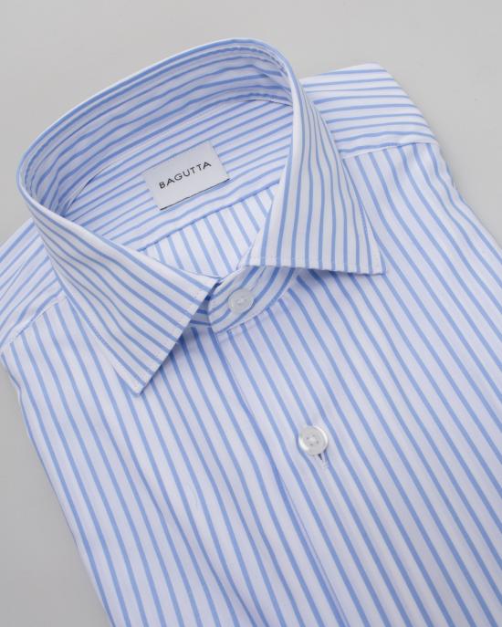 25SS 바구타 긴팔 셔츠 LEO S T101 08 AZZURRO BIANCO - BAGUTTA