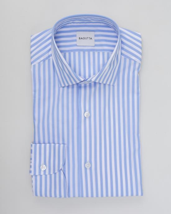 25SS 바구타 긴팔 셔츠 LEO S T101 12 AZZURRO BIANCO - BAGUTTA