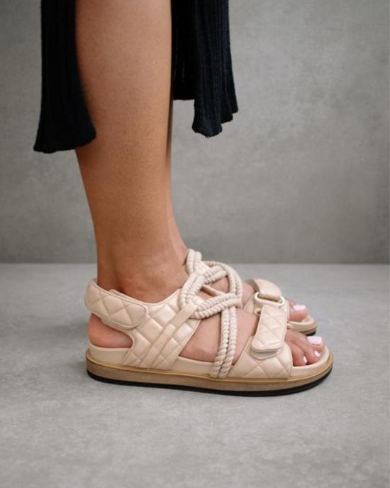  알로하스 샌들 후크 루프 브레이디드 스톤 베이지 - ALOHAS