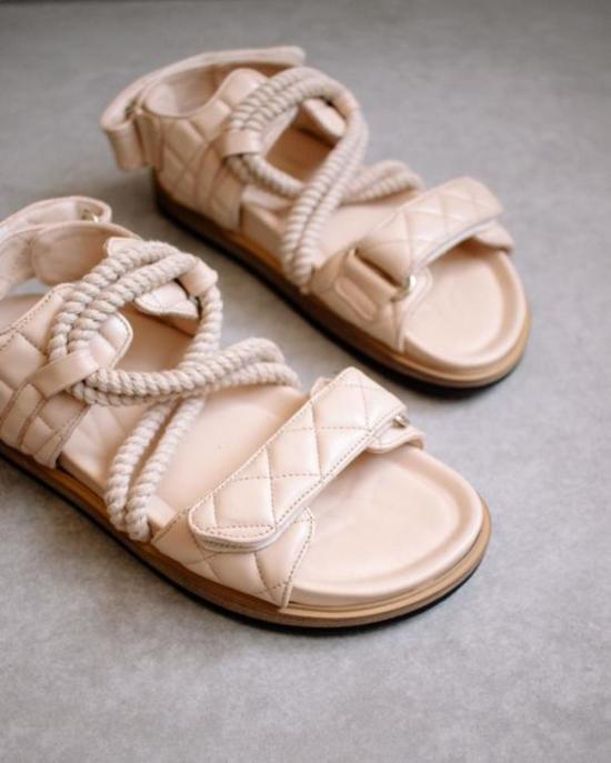  알로하스 샌들 후크 루프 브레이디드 스톤 베이지