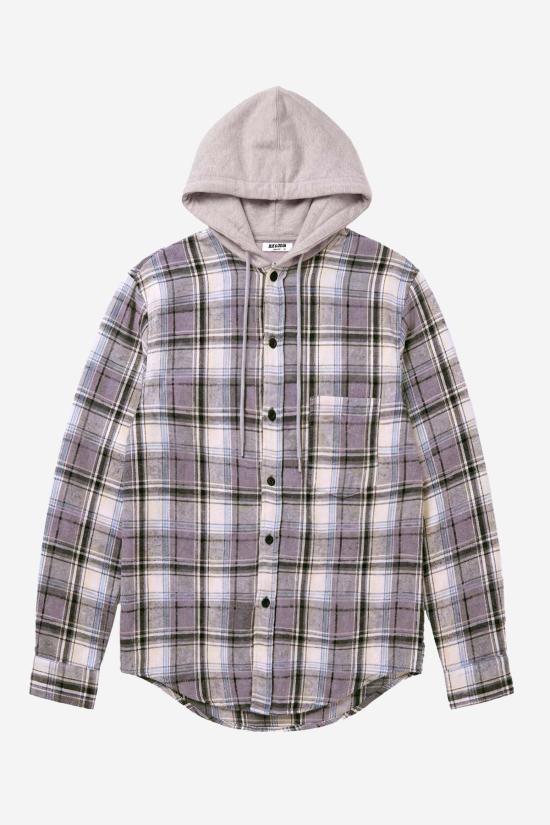  블루&크림 긴팔 셔츠 딜런 플란넬  그레이 플레드