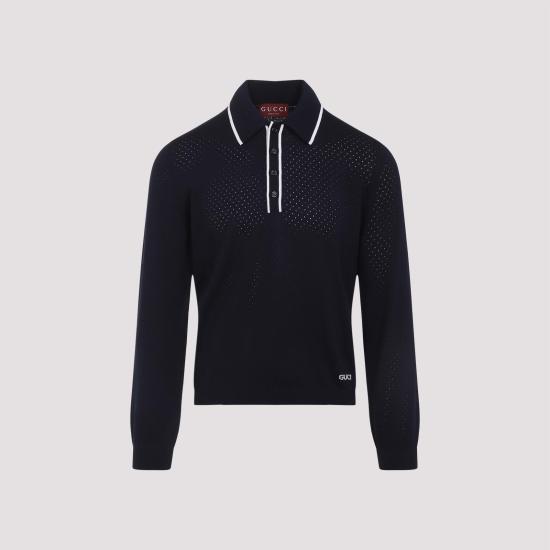 25FW 구찌 긴팔 티셔츠 824573 XKESP 4423 INK IVORY BLUE - GUCCI