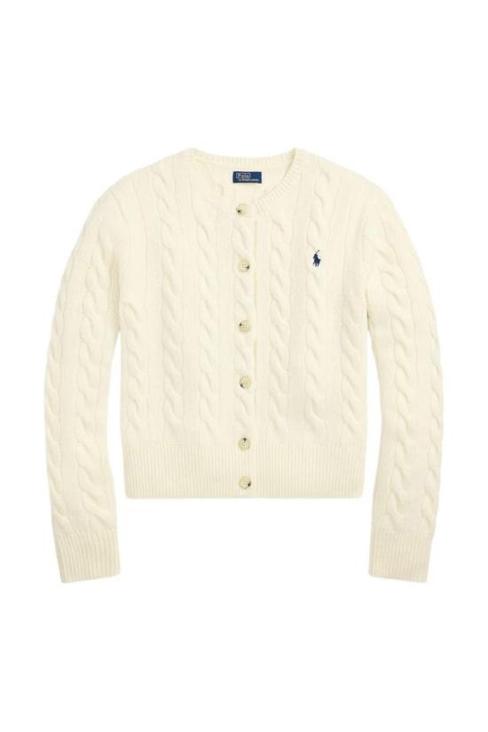 25FW 폴로 랄프로렌 로고 자수 크루넥 가디건  211972104002 WHITE