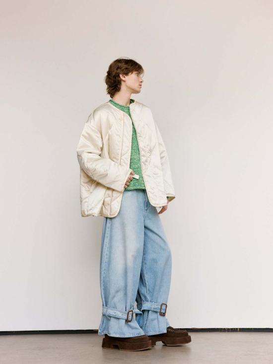  JW앤더슨 자켓 JW 앤더슨 아이보리 나일론 오버사이즈 퀼팅 재킷 - JW ANDERSON