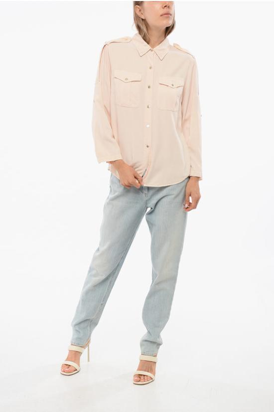  엘리자베타프랜치 데님 셔츠 CJ18D21 D87 Pink - ELISABETTA FRANCHI