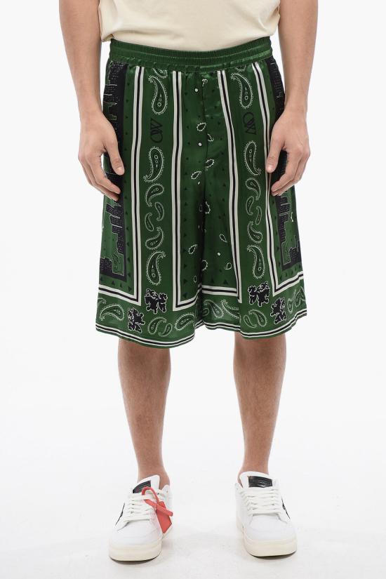  오프화이트 숏팬츠 OMCB092S24FAB0015700 Green