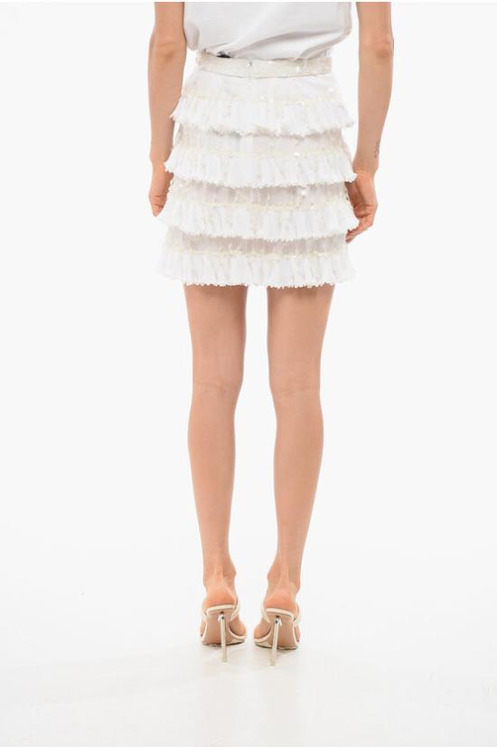  엘리자베타프랜치 숏 스커트 GO50227 360 White - ELISABETTA FRANCHI