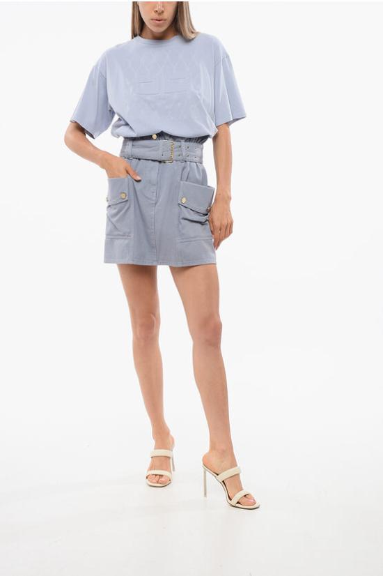  엘리자베타프랜치 숏 스커트 GJ16D21 251 Light blue - ELISABETTA FRANCHI