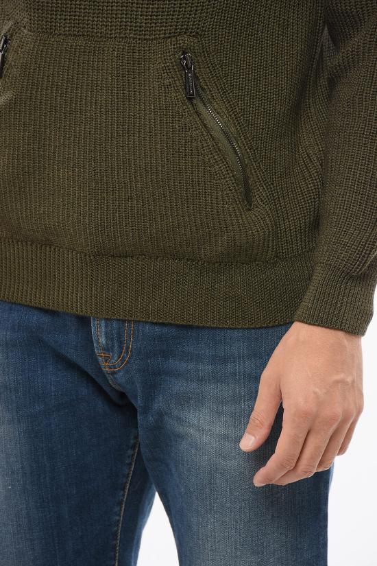  무레르 집업 니트 CLOUDHN MILITAR Military Green - MOORER