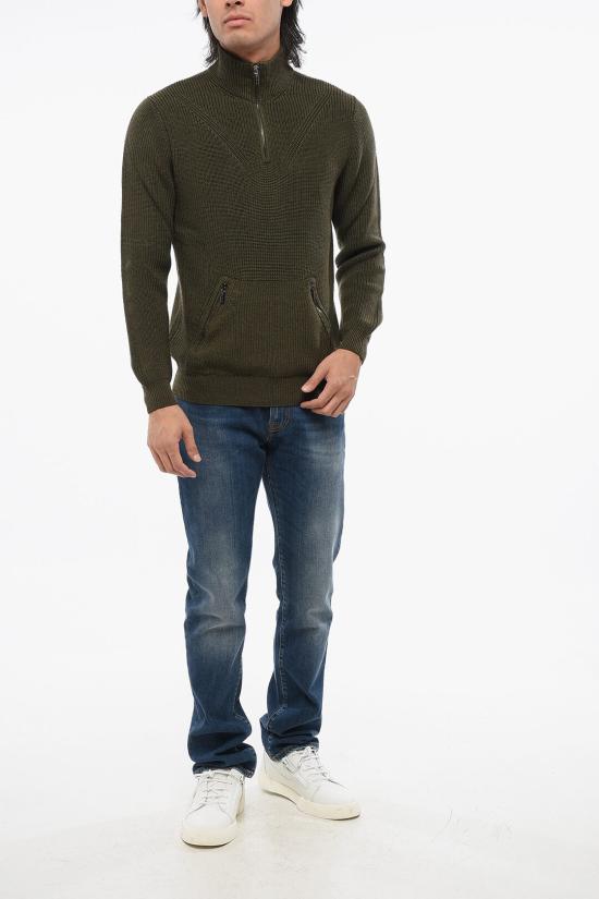  무레르 집업 니트 CLOUDHN MILITAR Military Green - MOORER