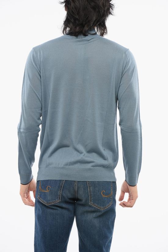  무레르 집업 니트 TERNIMLL CYANNAVY Light blue - MOORER