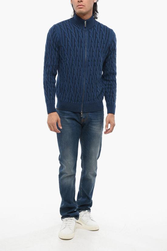  무레르 집업 니트 URBINODOV DENIM Blue - MOORER