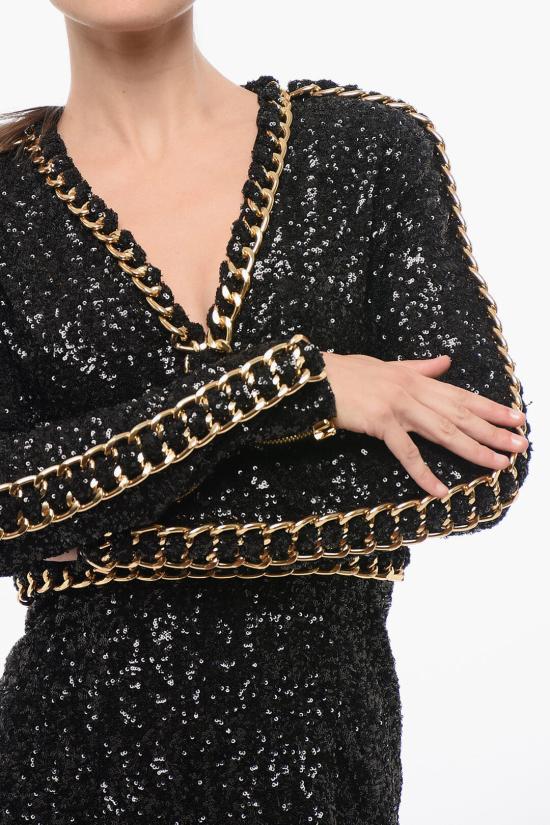  발망 숏 원피스 XF0R8140PB11EAD Black - BALMAIN