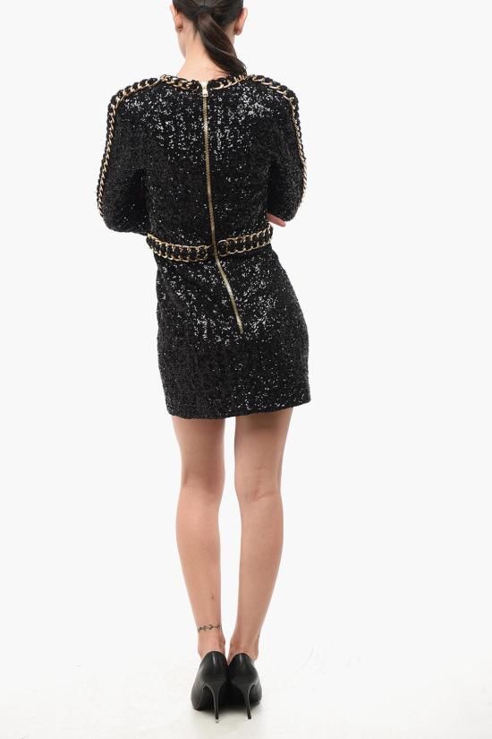  발망 숏 원피스 XF0R8140PB11EAD Black - BALMAIN