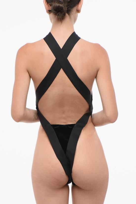  생로랑 바디수트 티셔츠 762438 Y3D02 1000 Black - SAINT LAURENT