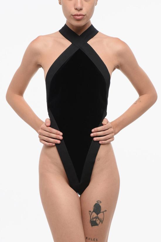  생로랑 바디수트 티셔츠 762438 Y3D02 1000 Black