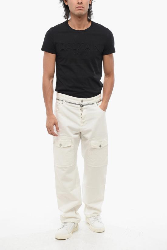  발망 데님 팬츠 AH0MI045DB690FA White - BALMAIN