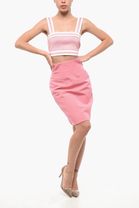  발망 숏 스커트 AF0LB865WB054AY Pink - BALMAIN