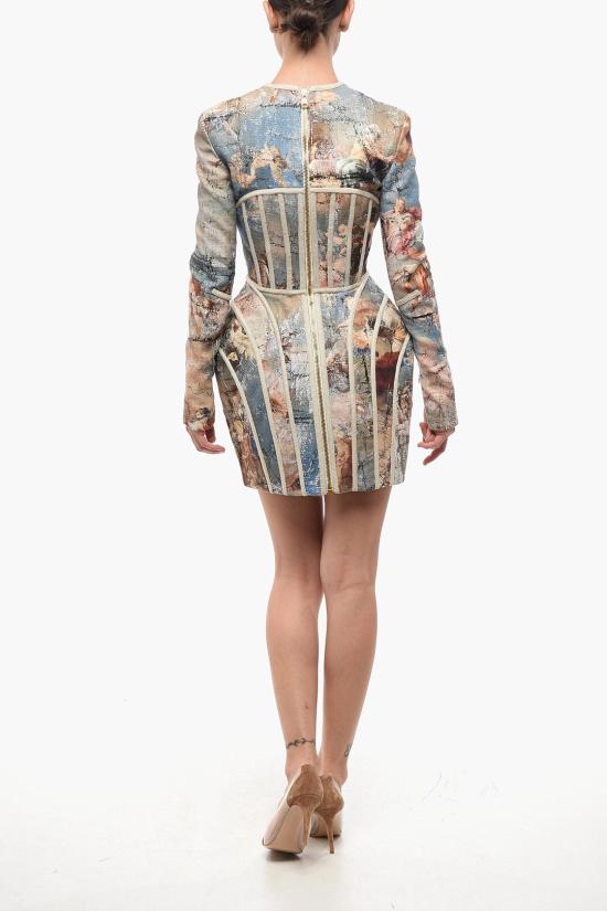  발망 숏 원피스 AF0R9014HB15SBI Multicolor - BALMAIN