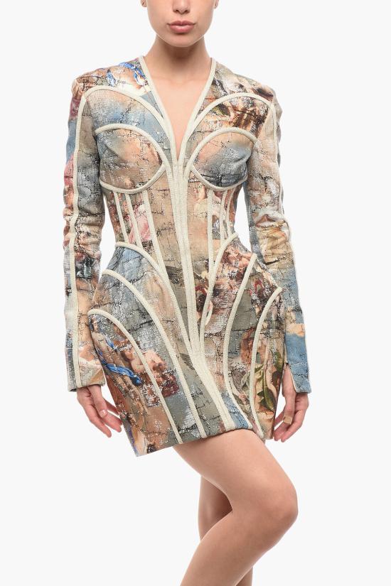  발망 숏 원피스 AF0R9014HB15SBI Multicolor - BALMAIN