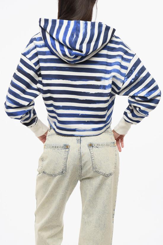  발망 후드 티셔츠 AF4JP033GC64GMC Bianco Blu - BALMAIN