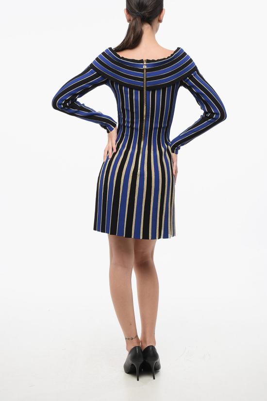  발망 숏 원피스 AF1R9856KD75SFD Blu Nero - BALMAIN