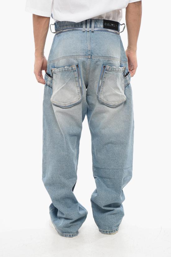  발망 데님 팬츠 AH1ML050DC996FF Blue - BALMAIN