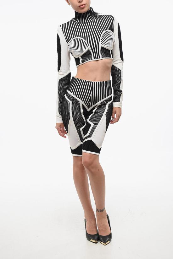  발망 숏팬츠 YF0PB084KC87EAB Black White - BALMAIN
