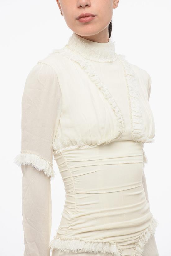  발망 숏 원피스 YF0R8305SB080KA White - BALMAIN