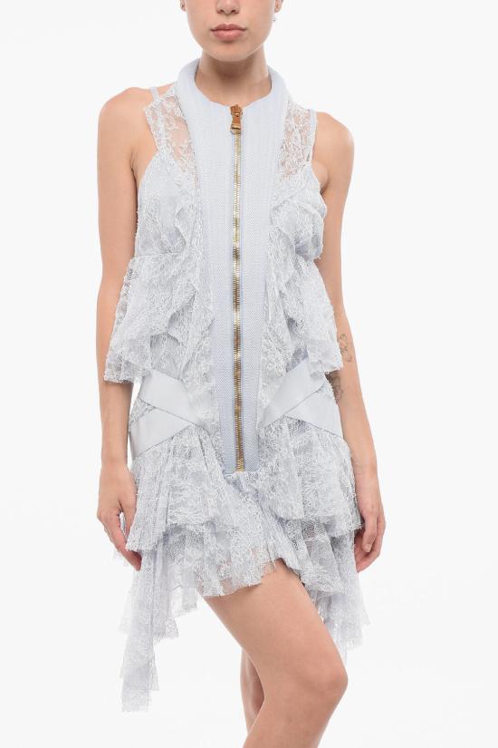  발망 숏 원피스 YF0R5185VC306CG Blue - BALMAIN