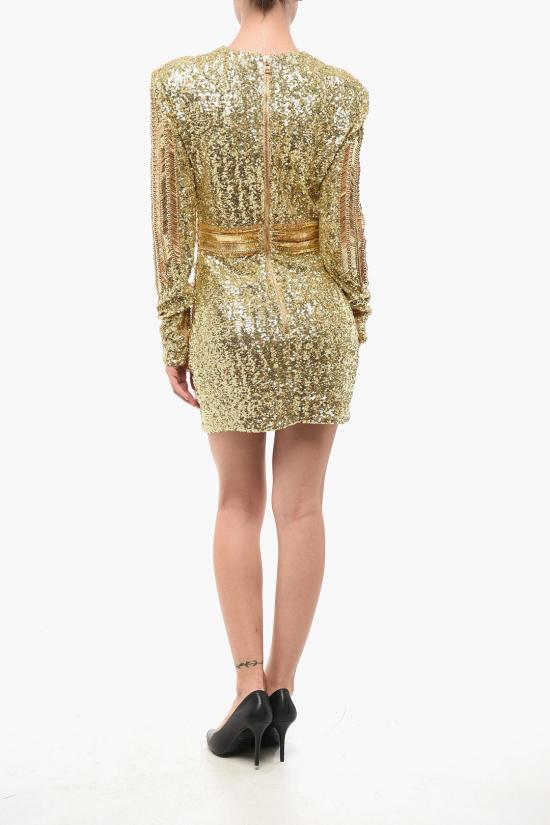  발망 숏 원피스 AF1R9335PB511KA Gold - BALMAIN