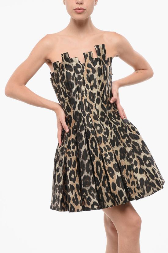  발망 숏 원피스 AF1R1035XE70WAA Marrone Nero - BALMAIN