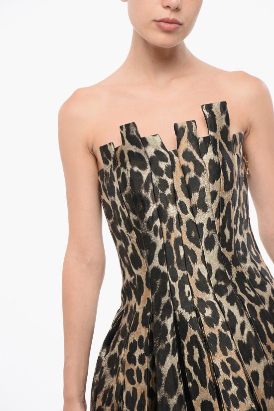  발망 숏 원피스 AF1R1035XE70WAA Marrone Nero - BALMAIN