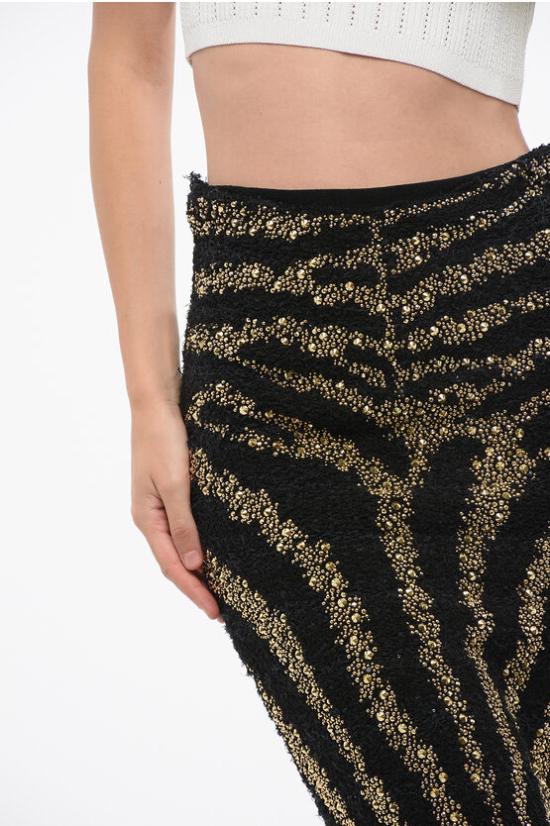  발망 숏 스커트 AF1LC00176KDEAD Nero Oro - BALMAIN