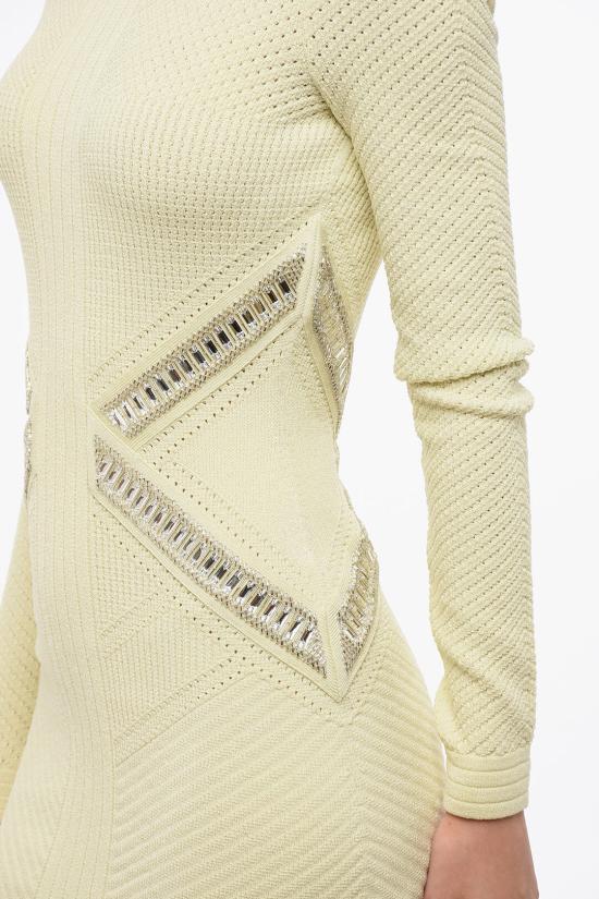  발망 숏 원피스 YF0R831581KC1AF Yellow - BALMAIN