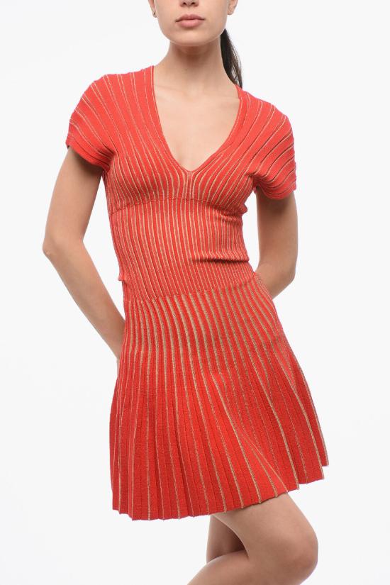  발망 숏 원피스 AF4R7090KD37MAG Red - BALMAIN