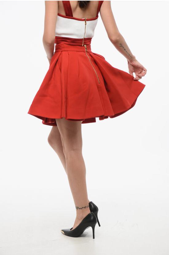  발망 숏 스커트 AF4LB820WB053KA Red - BALMAIN