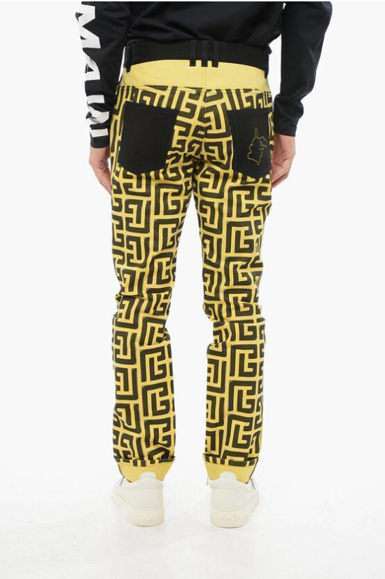  발망 데님 팬츠 YH3MH025DB85IDF Giallo Nero - BALMAIN
