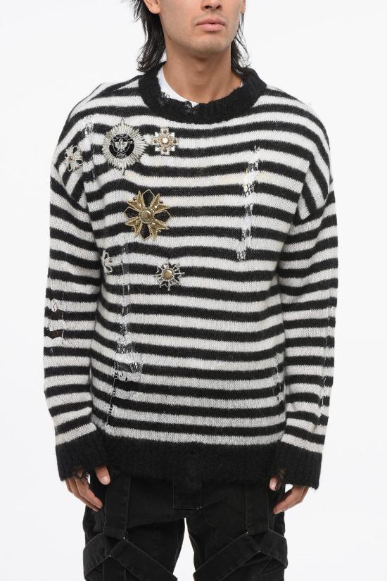  발망 스웨터 YU1KE03563KCEAB Black White