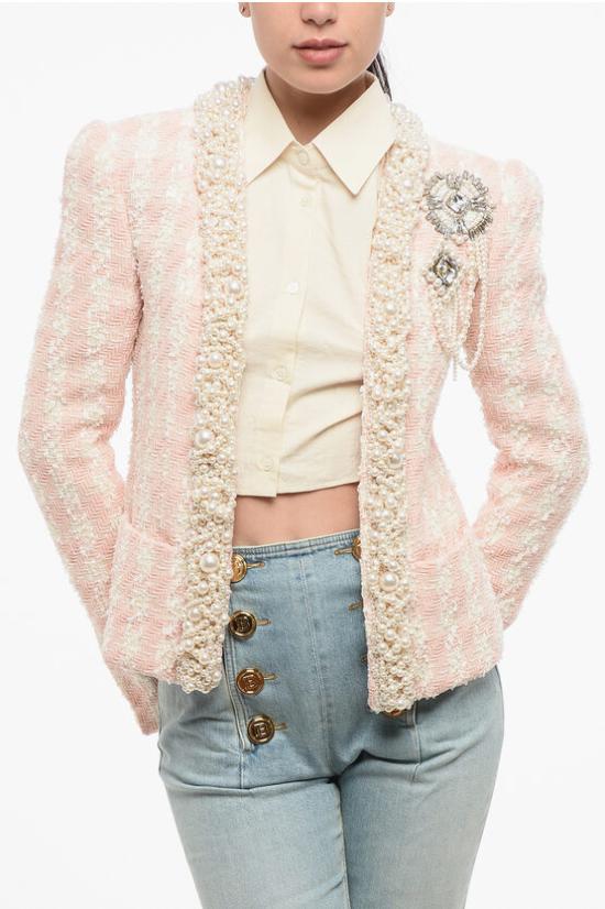  발망 수트 자켓 YF1SK065PB20GGF Pink