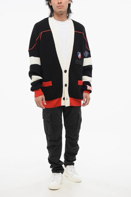  발망 가디건 YH1KL035KC07EBE Red - BALMAIN