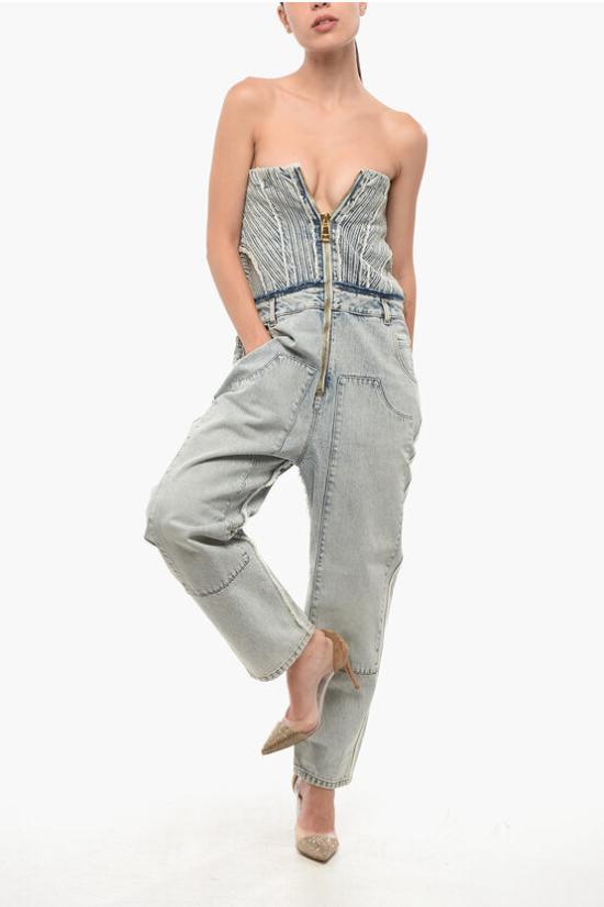  발망 점프수트 YF0MK010DC576FC Blue - BALMAIN