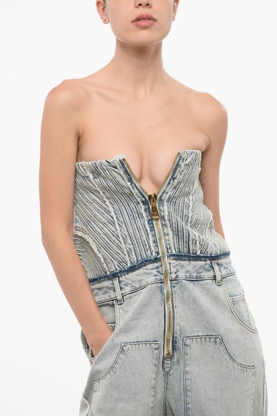  발망 점프수트 YF0MK010DC576FC Blue - BALMAIN