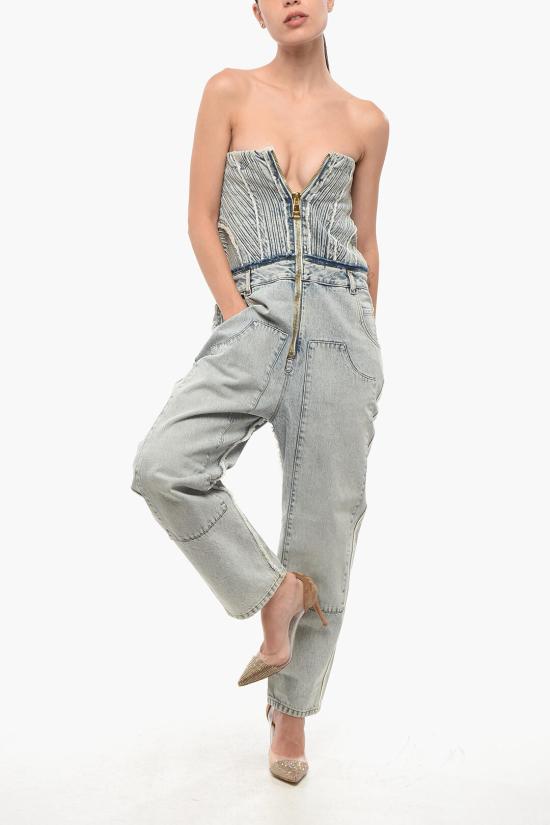  발망 점프수트 YF0MK010DC576FC Blue - BALMAIN