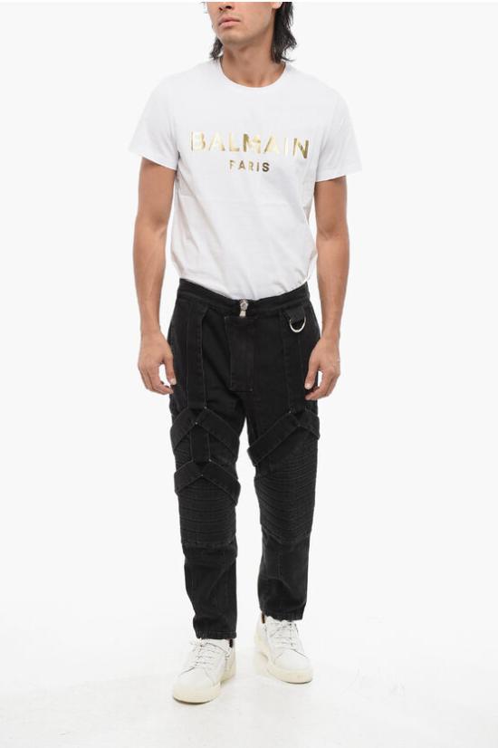  발망 데님 팬츠 YH0MI030DC590PC Black - BALMAIN