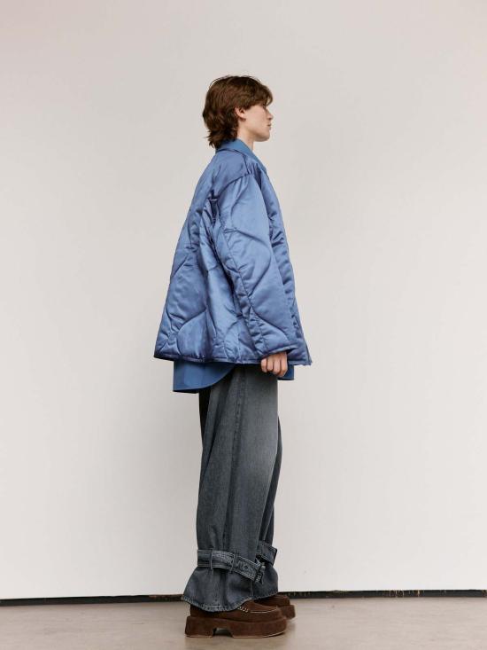  JW앤더슨 패딩 JW 앤더슨 라이트 인디고 나일론 오버사이즈 퀼팅 재킷 - JW ANDERSON