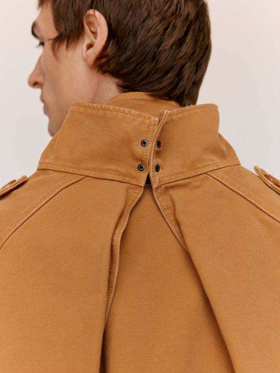  MM6 메종마르지엘라 자켓 Mm6 메종 마르지엘라 오커 캔버스 크롭 파카 재킷 - MM6 MAISON MARGIELA